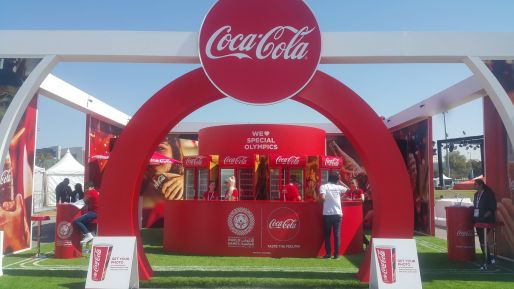 Площадка Coca-Cola с фото зоной на Всемирных летних играх Специальной Олимпиады 2019