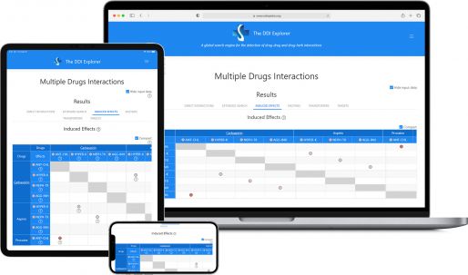 Interface for analysis of induced drug interaction effects