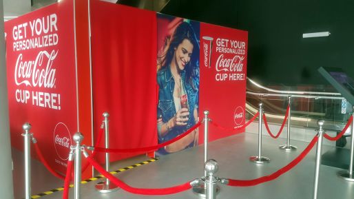Photo Zone for printing Personalized Coca-Cola Cup at Maroon 5 Concert at Coca-Cola Arena 2019
